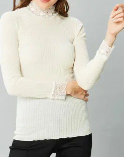 Discount Mare Top en Laine mélangée ivoire