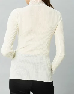 Discount Mare Top en Laine mélangée ivoire