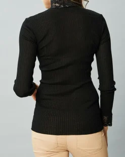 New Mare Top en Laine mélangée noir