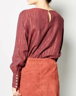 Online Karl Marc John Top en Lin mélangé Flaubert terracotta