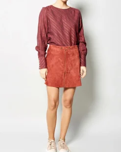 Online Karl Marc John Top en Lin mélangé Flaubert terracotta