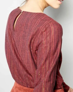 Online Karl Marc John Top en Lin mélangé Flaubert terracotta