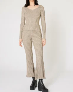 Discount Manoush Top en maille Côte Lurex argenté