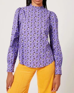 Femme Manoush Top Fall Winter Mix imprimé violet