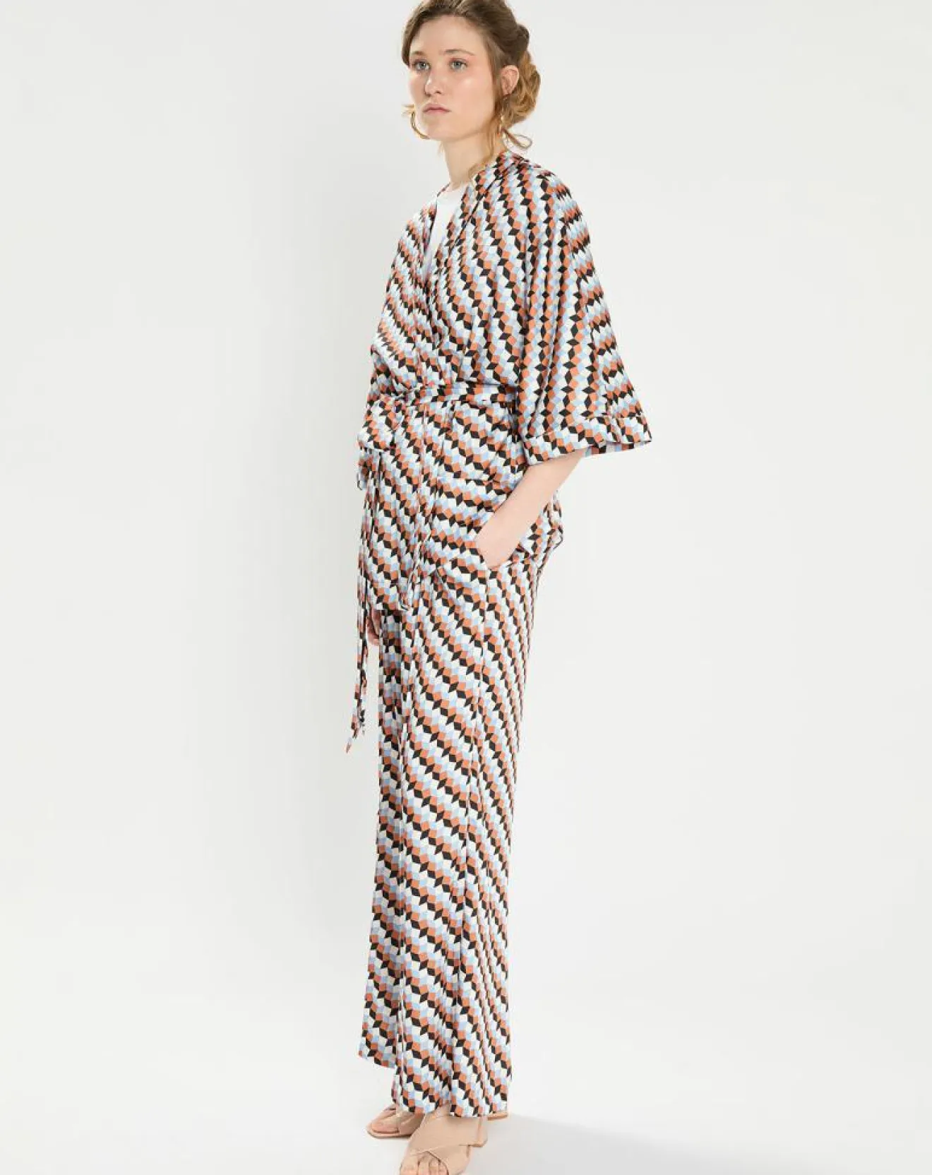 Femme Zapa Top Kimono fluide Vieran imprimé multicolore