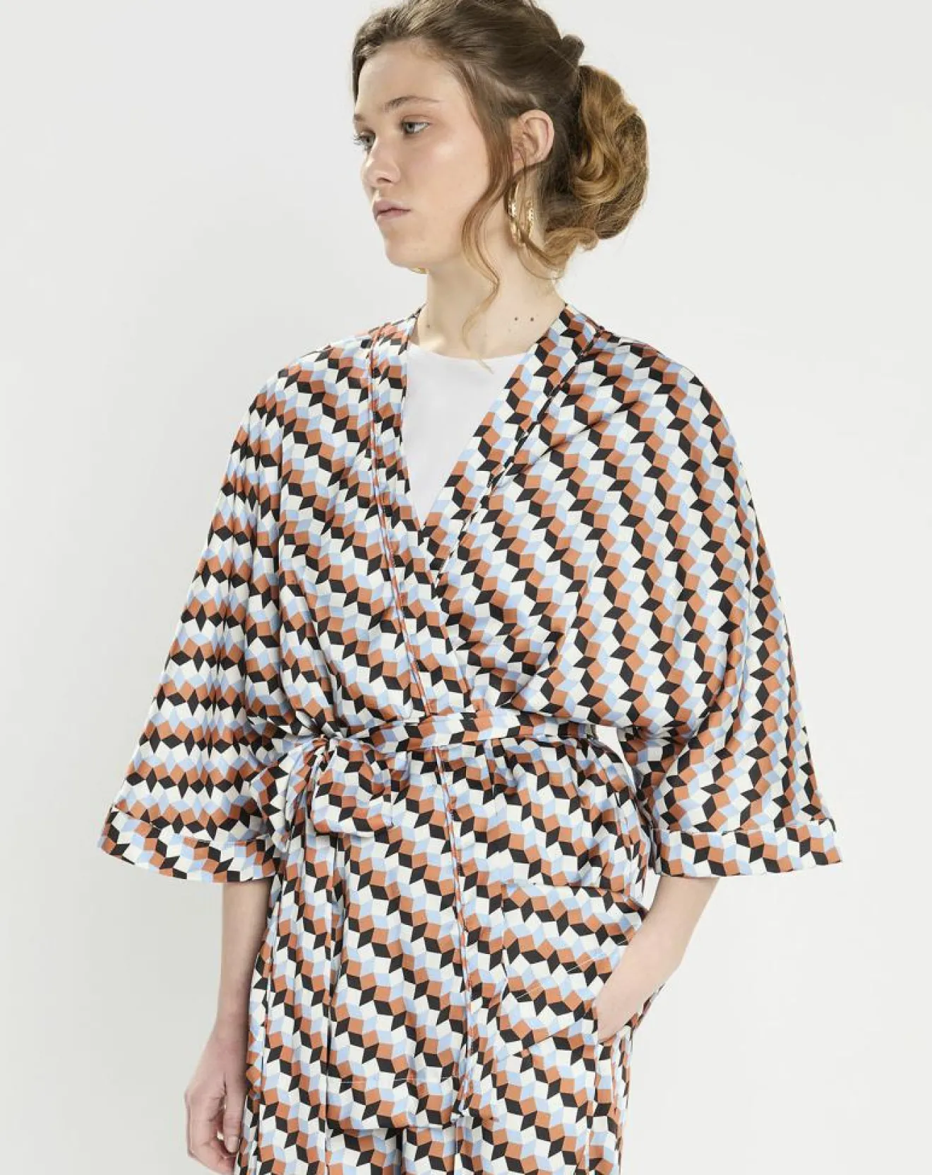 Femme Zapa Top Kimono fluide Vieran imprimé multicolore