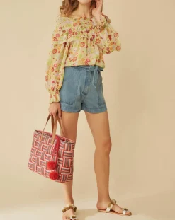 New Manoush Top Liberty Jane à fleurs vert/multicolore