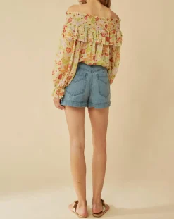 New Manoush Top Liberty Jane à fleurs vert/multicolore