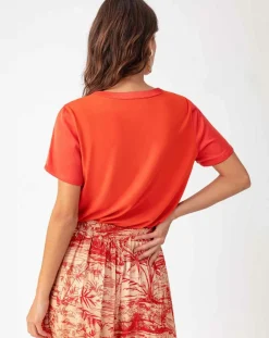 Discount Bleu Blanc Rouge Top Madeline terre de sienne