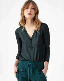 Femme Indies Top Manches Longues Stella irise emeraude