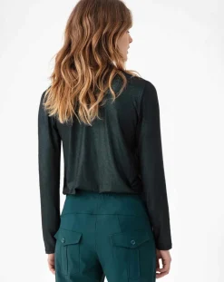 Femme Indies Top Manches Longues Stella irise emeraude