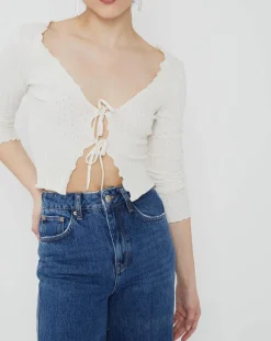 Best BDG by Urban Outfitters Top noori tie écru