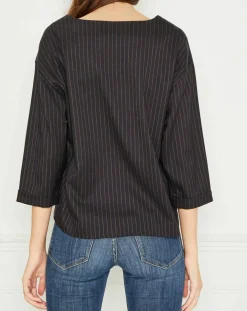 Femme MKT Studio Top rayures & boutons Hania marine