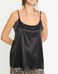 Femme Lauren Vidal Top satiné Essential noir