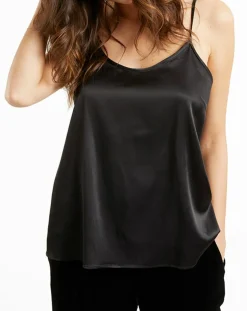 Femme Lauren Vidal Top satiné Essential noir