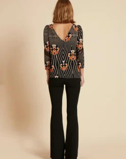 Hot Belair Top Toran imprimé noir