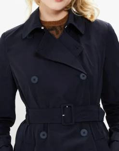 Femme MaxMara Studio Trench Croisé Ceinture Scacco bleu marine