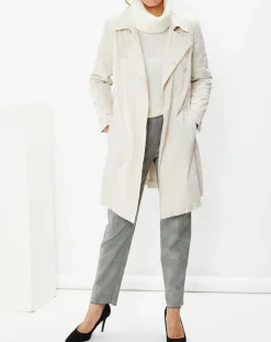 MaxMara Studio Trench Croisé Ceinture Scacco beige