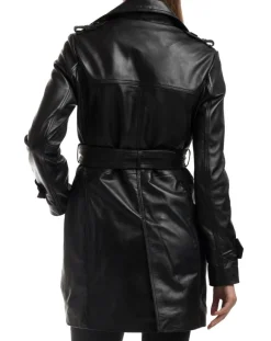 Clearance Chyston Trench en Cuir Esmeralda noir