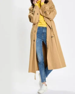 New Marc O'Polo Trench long en Toile de coton mélangé beige