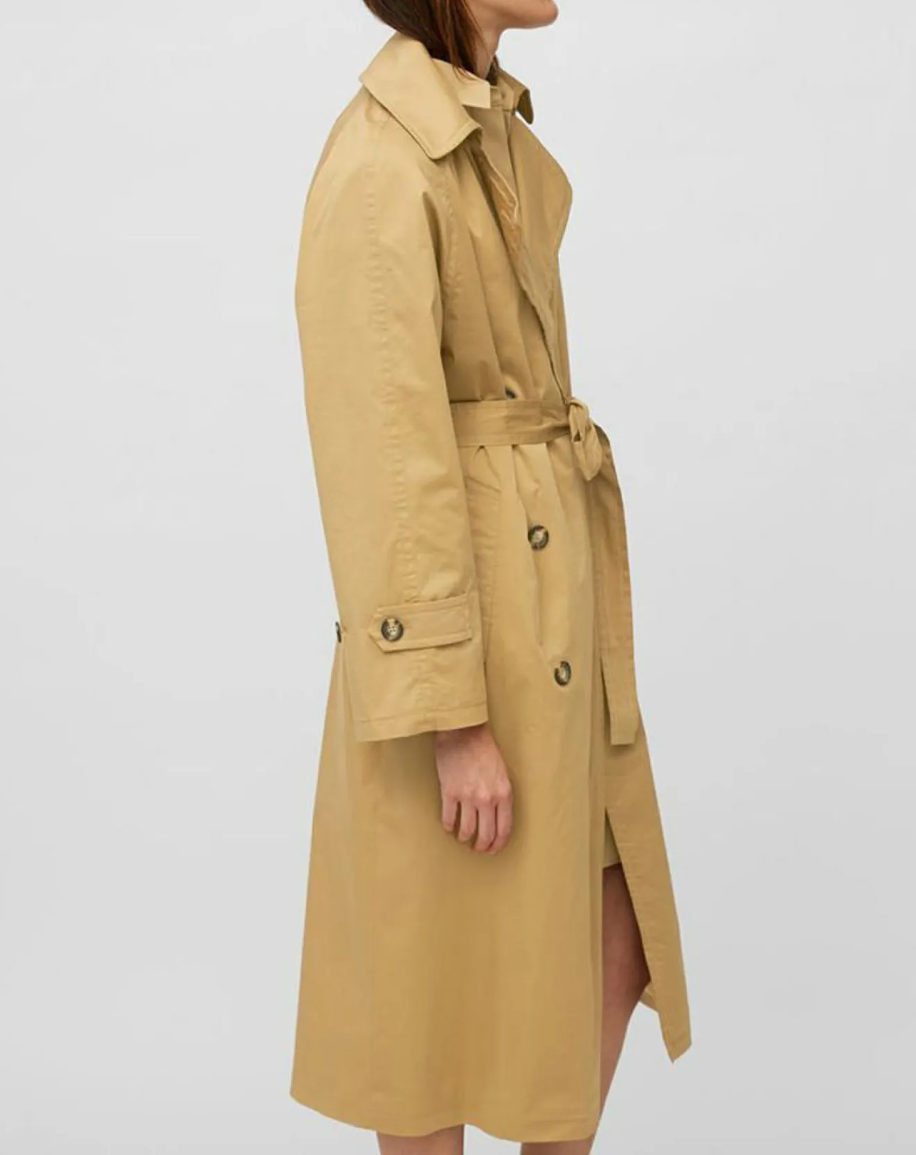 New Marc O'Polo Trench long en Toile de coton mélangé beige