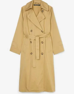 New Marc O'Polo Trench long en Toile de coton mélangé beige