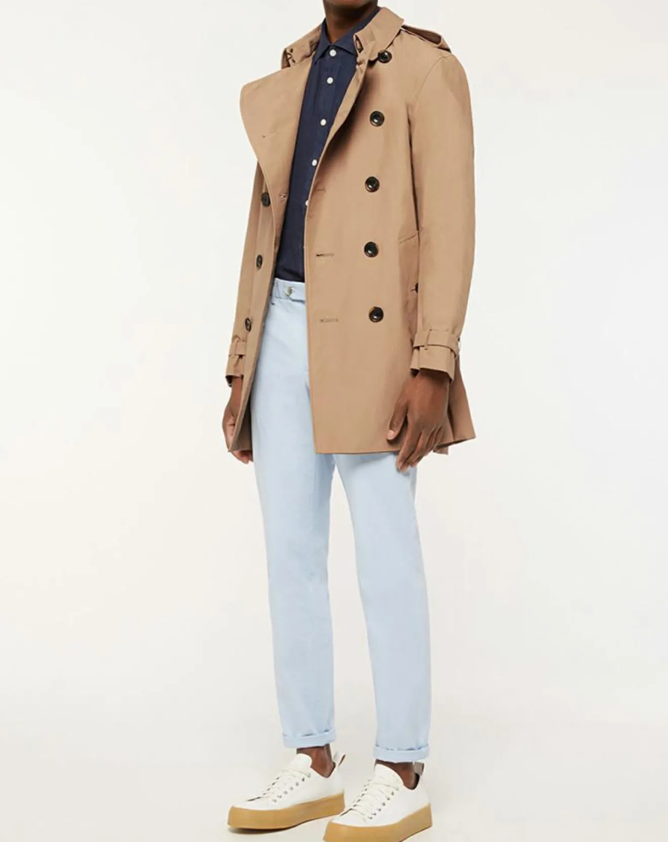 Outlet Hackett London Trench mi-long beige foncé