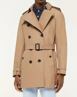 Outlet Hackett London Trench mi-long beige foncé
