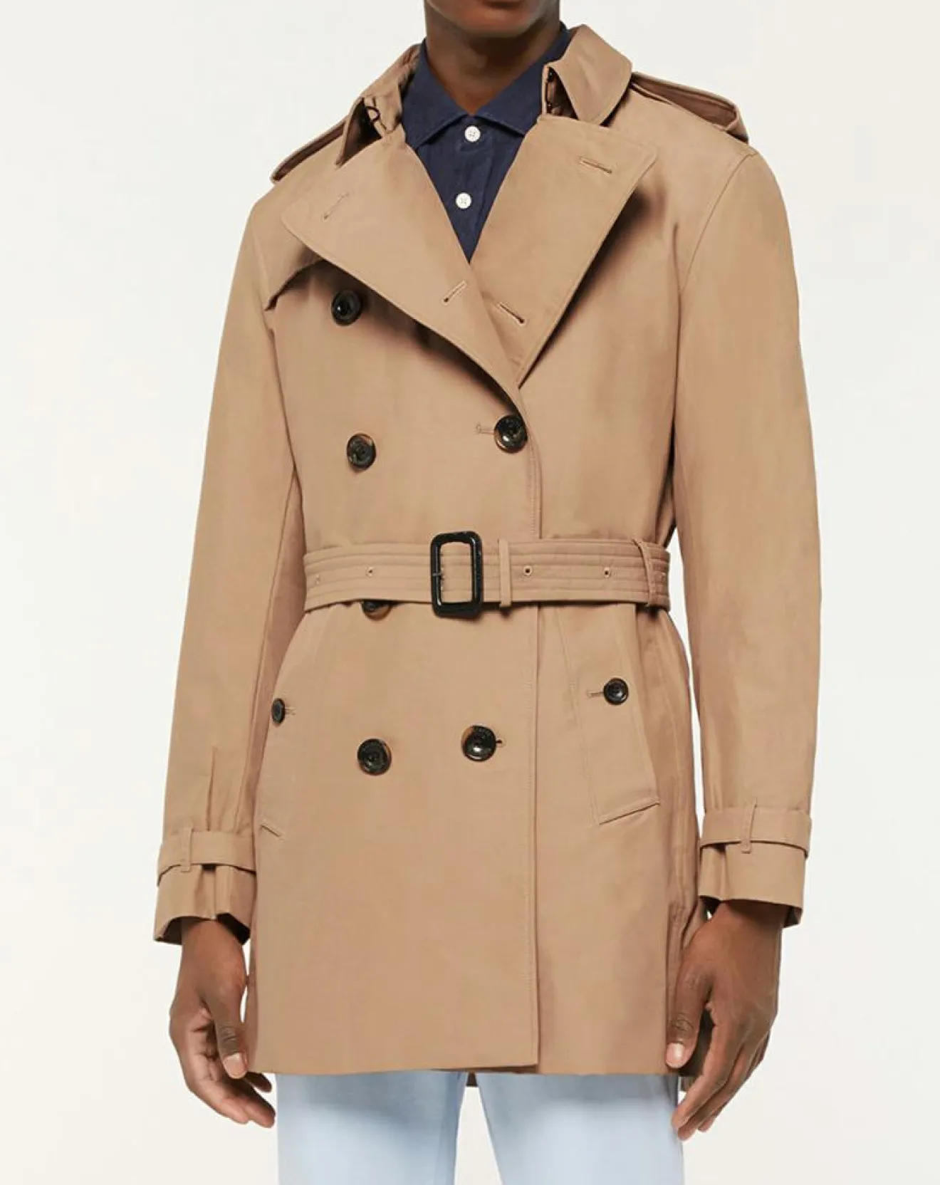 Outlet Hackett London Trench mi-long beige foncé