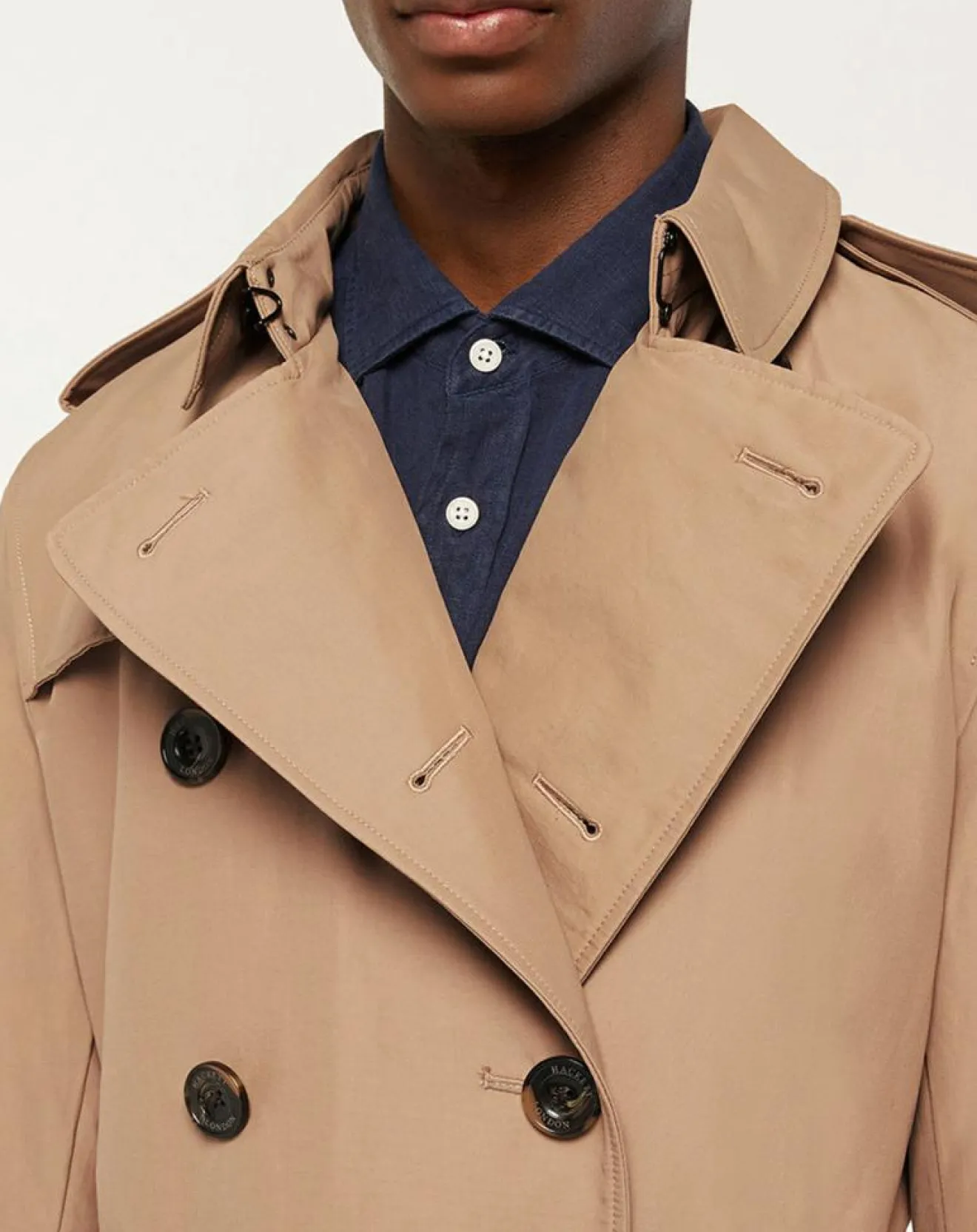 Outlet Hackett London Trench mi-long beige foncé