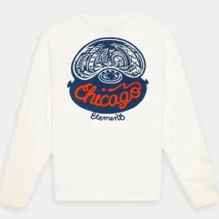 New Element T-Shirt 100% Coton Bio Chicago Il Ls écru