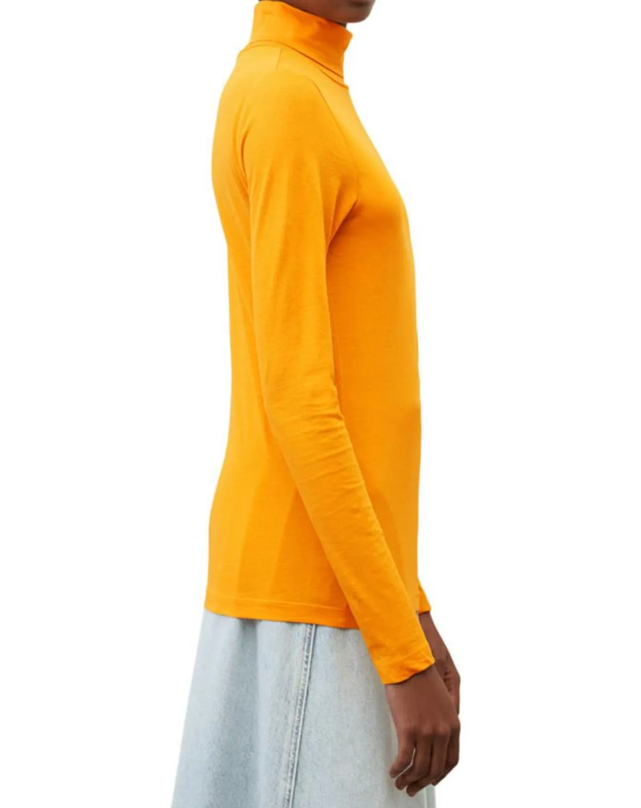 New Marc O'Polo T-Shirt 100% Coton Bio col roulé orange