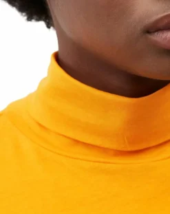 New Marc O'Polo T-Shirt 100% Coton Bio col roulé orange