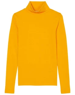 New Marc O'Polo T-Shirt 100% Coton Bio col roulé orange