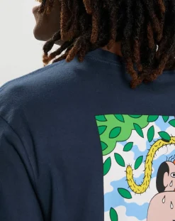 Homme Element T-Shirt 100% Coton Bio Earth bleu marine