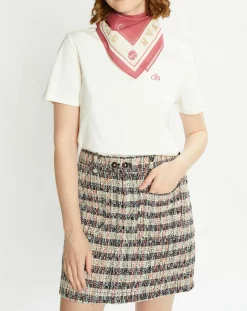 New Scotch & Soda T-Shirt 100% Coton Bio Foulard blanc