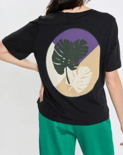 New Marc O'Polo T-Shirt 100% Coton Bio imprimé nature noir