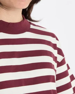 Discount Marc O'Polo T-Shirt 100% Coton Bio rayé rouge/blanc