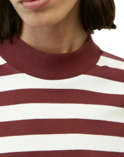 Discount Marc O'Polo T-Shirt 100% Coton Bio rayé rouge/blanc