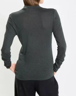 Femme Marc O'Polo T-Shirt 100% Coton Bio vert foncé