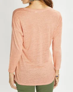 Discount Lauren Vidal T-Shirt 100% Lin Essential pêche