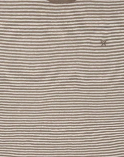 Hackett London T-Shirt 100% Lin Regular Fit Bat à rayures beige foncé