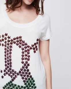 Best John Galliano T-Shirt à sequins blanc/rouge/vert