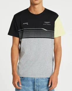 Homme Hackett London T-Shirt Aston Martin Racing rayé noir