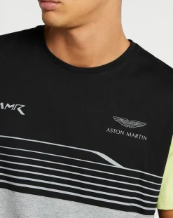 Homme Hackett London T-Shirt Aston Martin Racing rayé noir