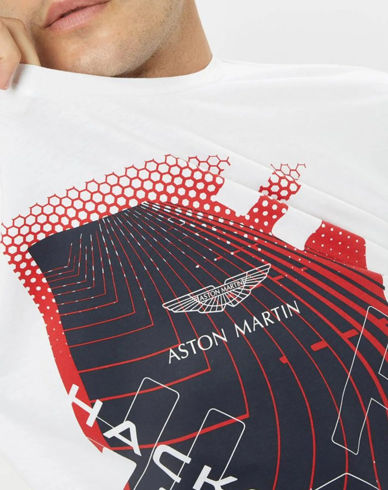 Outlet Hackett London T-Shirt Aston Martin Racing imprimé blanc
