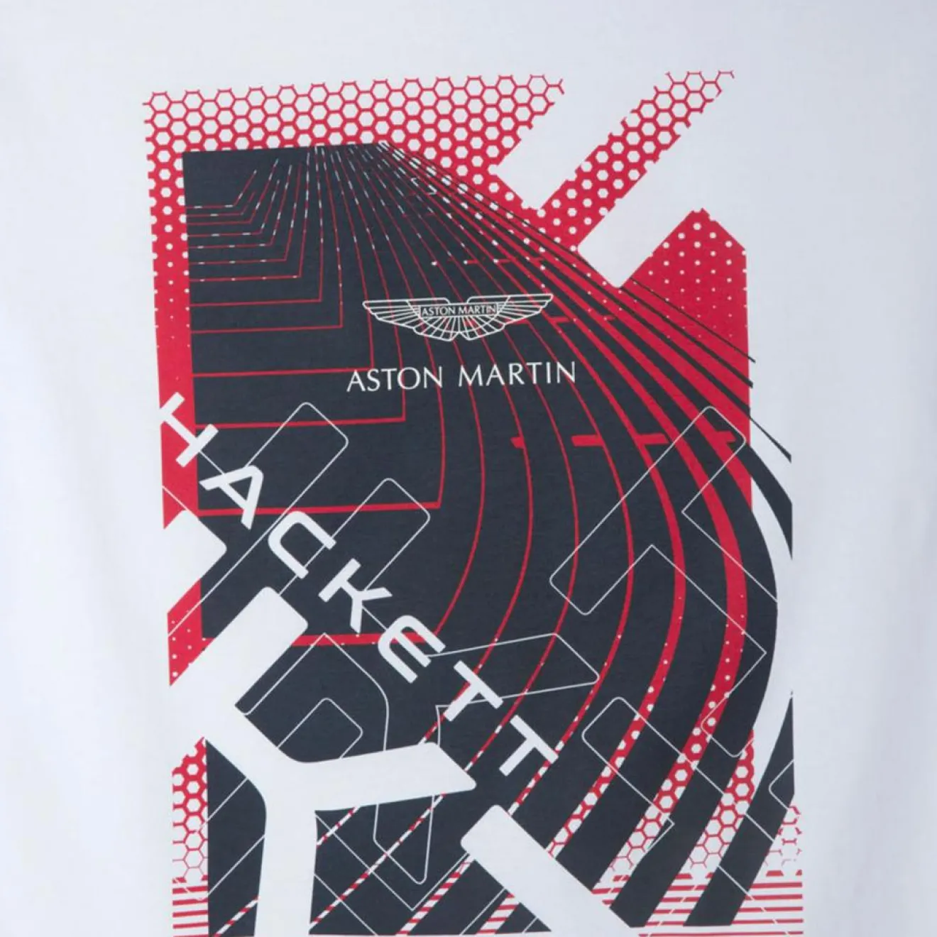 Outlet Hackett London T-Shirt Aston Martin Racing imprimé blanc