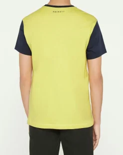 Homme Hackett London T-Shirt Aston Martin Racing colorblok blanc/bleu