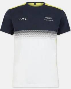 Homme Hackett London T-Shirt Aston Martin Racing colorblok blanc/bleu