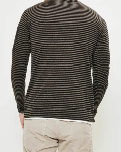 Replay T-Shirt Basic rayure noir/gris